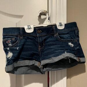 Hollister Women's Dark Blue Jean Shorts